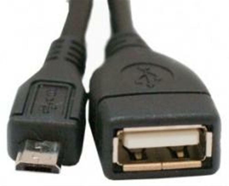 Кабель Atcom USB - micro USB V 2.0 (F/M),  0.8 м, черный (16028)