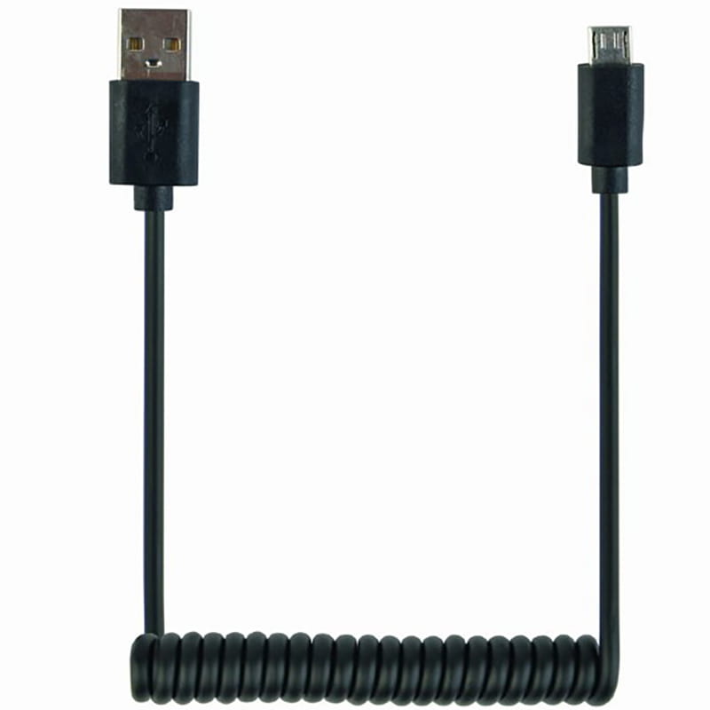Кабель Cablexpert USB - micro USB V 2.0 (M/M), 1.8 м, спиральный, черный (CC-mUSB2C-AMBM-6)