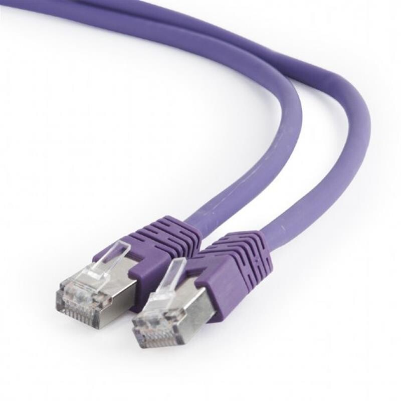 Патч-корд S/FTP Cablexpert (PP6A-LSZHCU-V-2M) литий, 50u штекер із клямкою, 2м, пурпурний