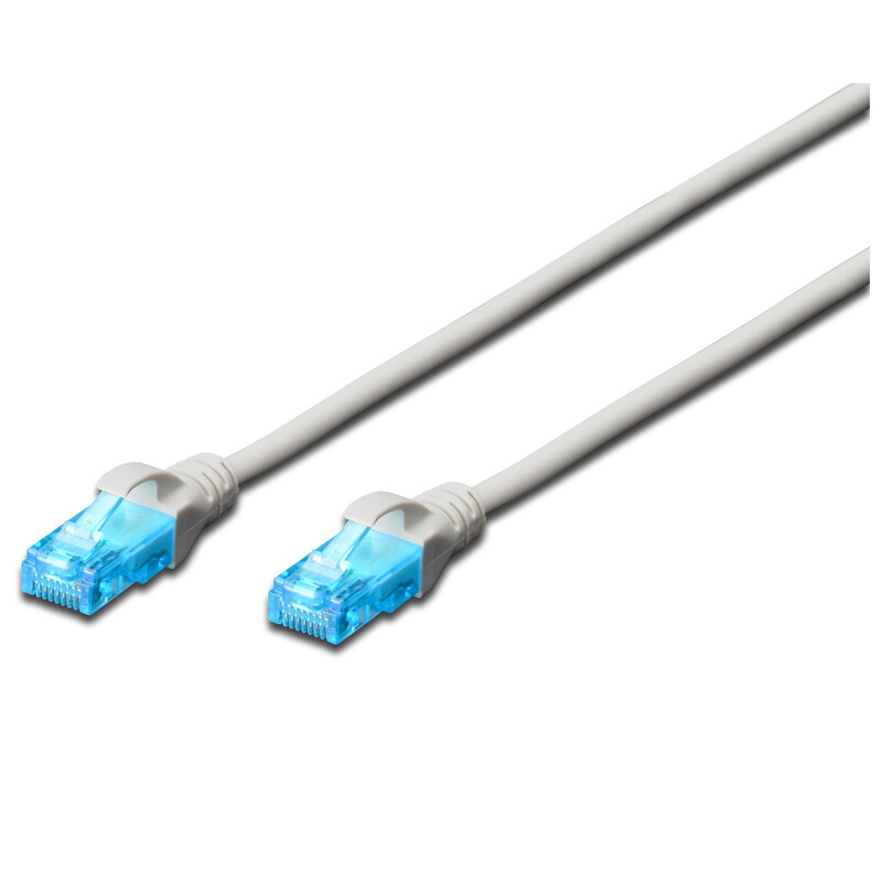 Патч-корд Digitus (DK-1512-100) cat.5e, U/UTP, 10 м, AWG 26/7, CCA, PVC, серый