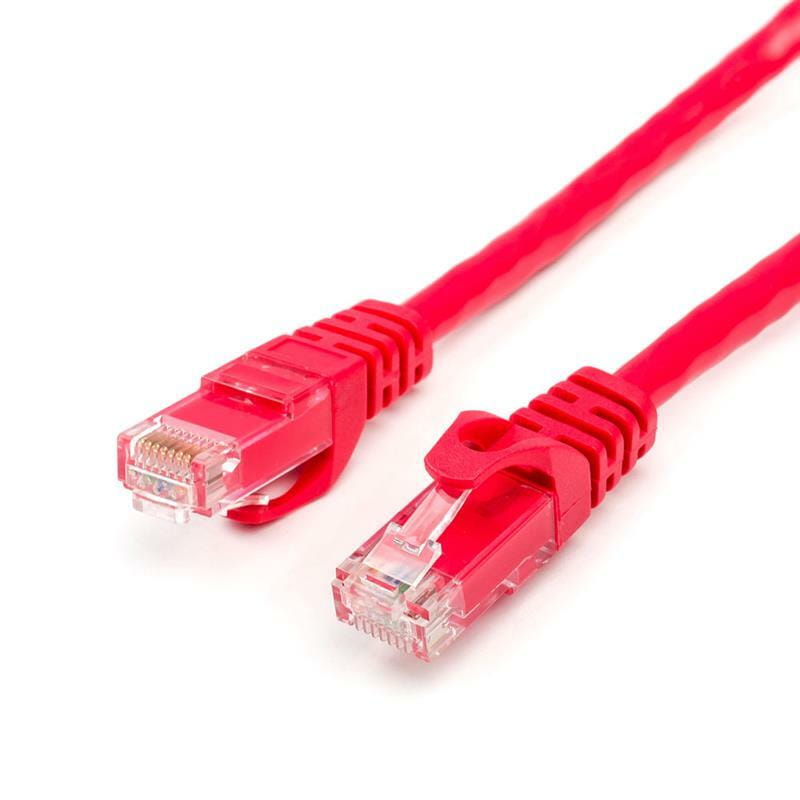 Патч-корд UTP Atcom RJ45, Cat.6, медь, 1 м, красный