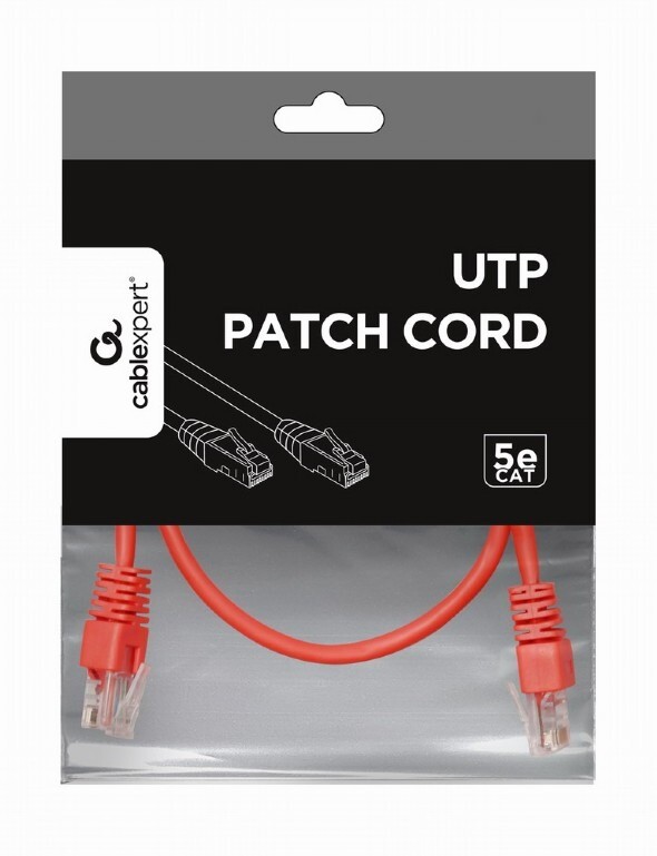 Патч-корд UTP Cablexpert (PP12-0.5M/R) литой, 50u "штекер с защелкой, 0.5 м, красный