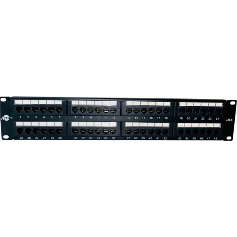 Патч-панель ATcom P6048 19" 48хRJ-45 UTP 2U cat.6