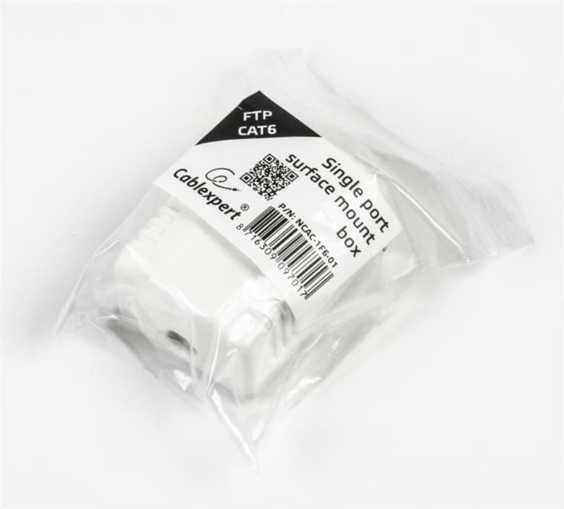 Розетка Cablexpert (NCAC-1F6-01) RJ-45, Cat6, внешняя, белый