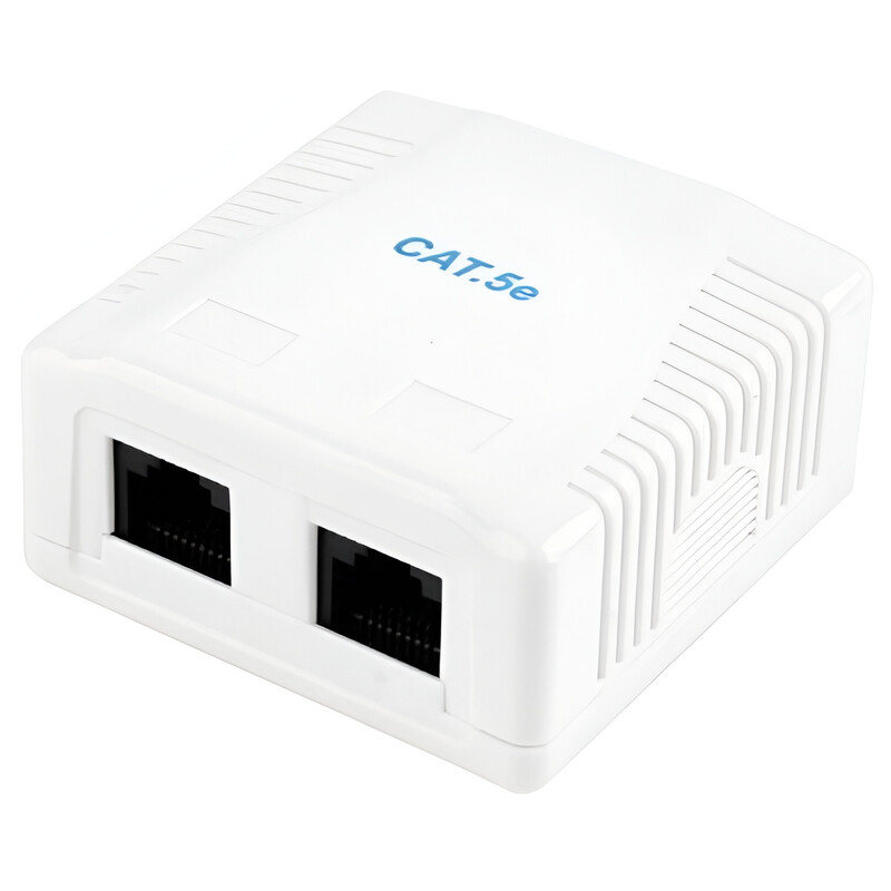 Розетка Cablexpert (NCAC-2U5E-01) 2хRJ-45, Cat5Е, внешняя, белый