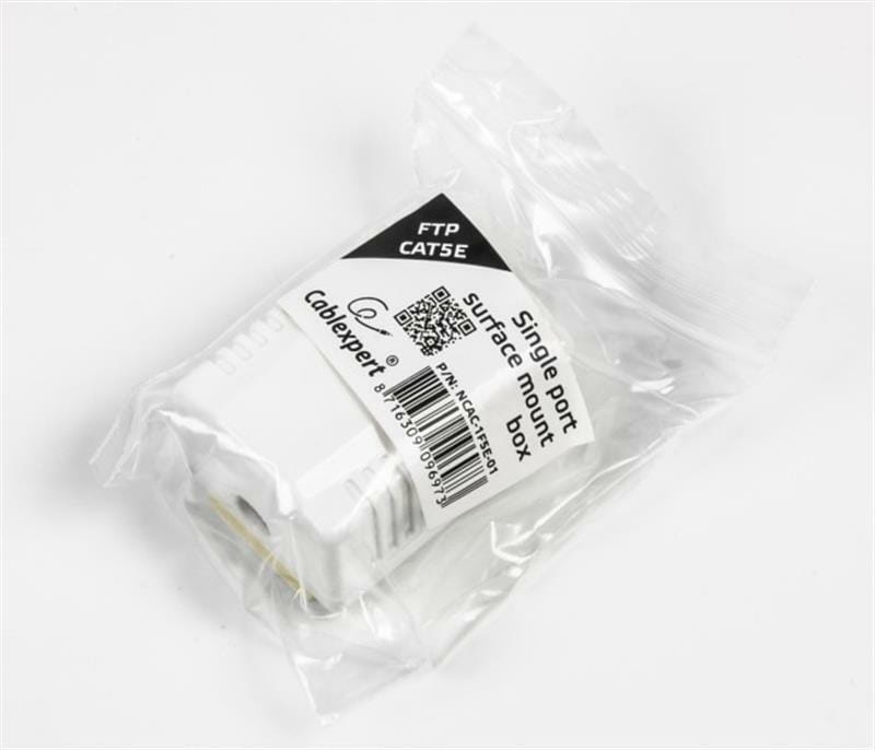 Розетка Cablexpert (NCAC-1F5E-01) 1хRJ-45, Cat5Е, внешняя, белый