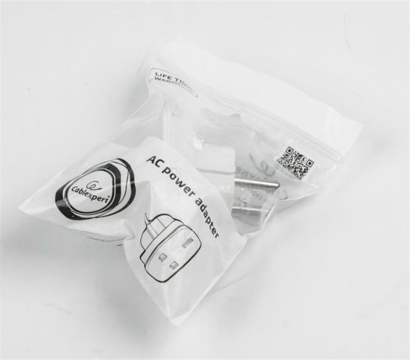 Переходник Cablexpert UK-розетка - Евровилка (EU) White  (A-AC-UKEU-001)
