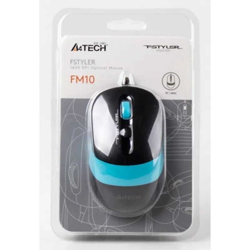 Мышь A4Tech FM10 Black/Blue