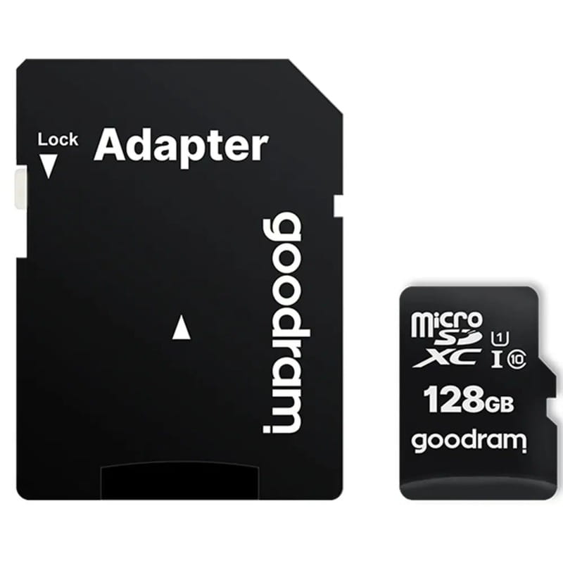 Карта памяти MicroSDXC 128GB UHS-I Class 10 Goodram + SD-adapter (M1AA-1280R12)