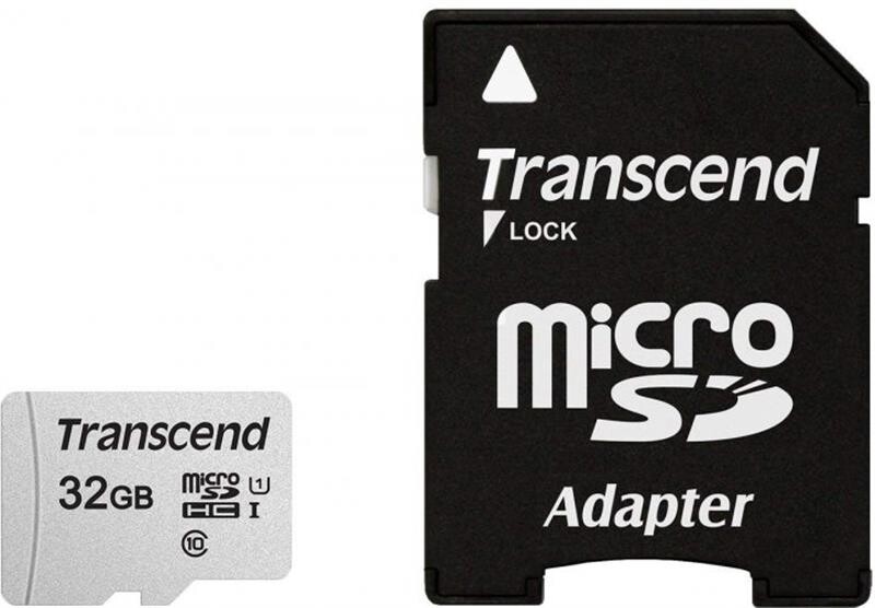 Карта памяти MicroSDHC  32GB UHS-I Class 10 Transcend 300S + SD-adapter (TS32GUSD300S-A)