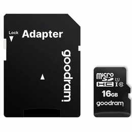 Карта памяти MicroSDHC  16GB UHS-I Class 10 Goodram + SD-adapter (M1AA-0160R12)