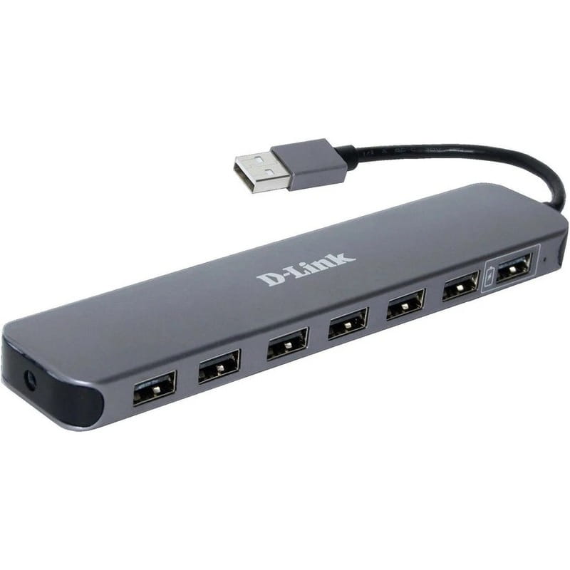 Концентратор USB2.0 D-Link DUB-H7 E1A Black 7хUSB2.0