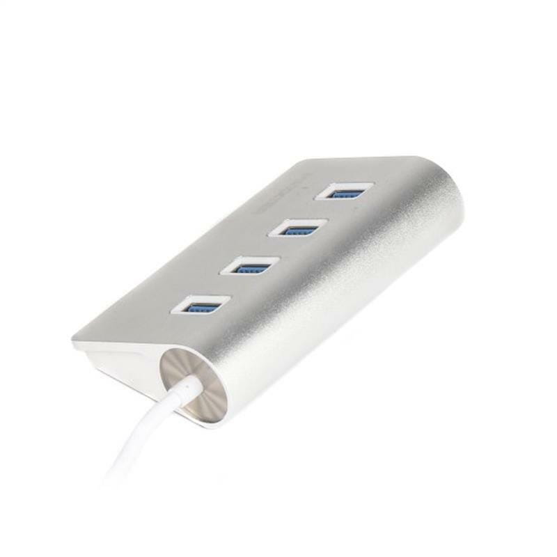 USB-хаб Maxxter 4 ports Silver (HU3A-4P-01)
