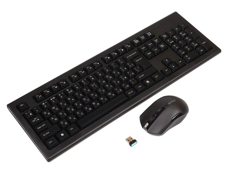 Комплект (клавиатура, мышь) беспроводной A4Tech 3000N Black USB