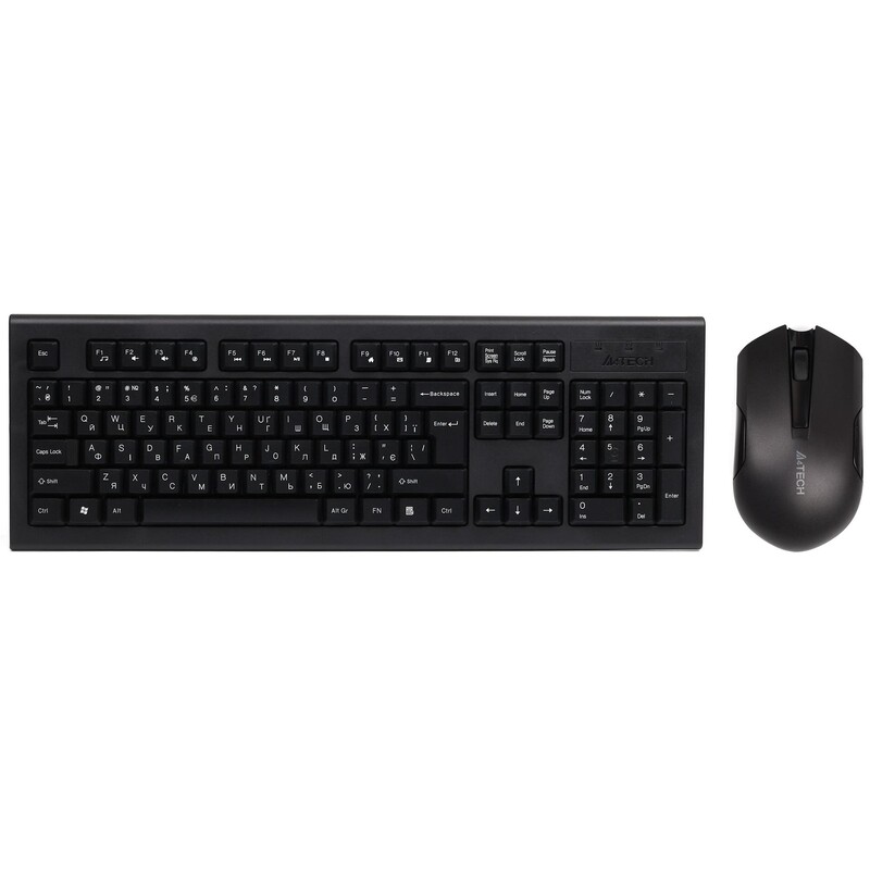 Комплект (клавиатура, мышь) беспроводной A4Tech 3000N Black USB