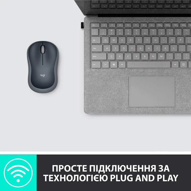 Мышь беспроводная Logitech M185 Grey (910-002238)