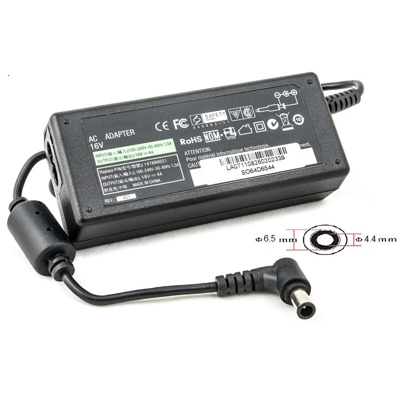Блок питания PowerPlant для ноутбука Sony 220V, 16V 64W 4A, 6.5х4.4мм (SO64D6544)