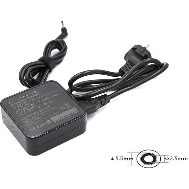 Блок живлення PowerPlant для ноутбуков IBM/Lenovo 220V, 20V 90W 4.5A (5.5*2.5) wall mount (WM-LS90H5525)