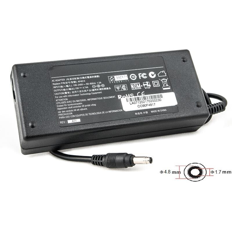 Блок питания PowerPlant для ноутбуков Compaq 220V, 19V 90W 4.74A (4.8*1.7) (CO90F4817)