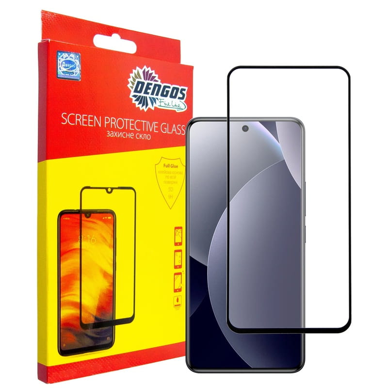 Защитное стекло Dengos для Xiaomi Redmi Note 15 Pro 5G Black Full Glue (TGFG-427)