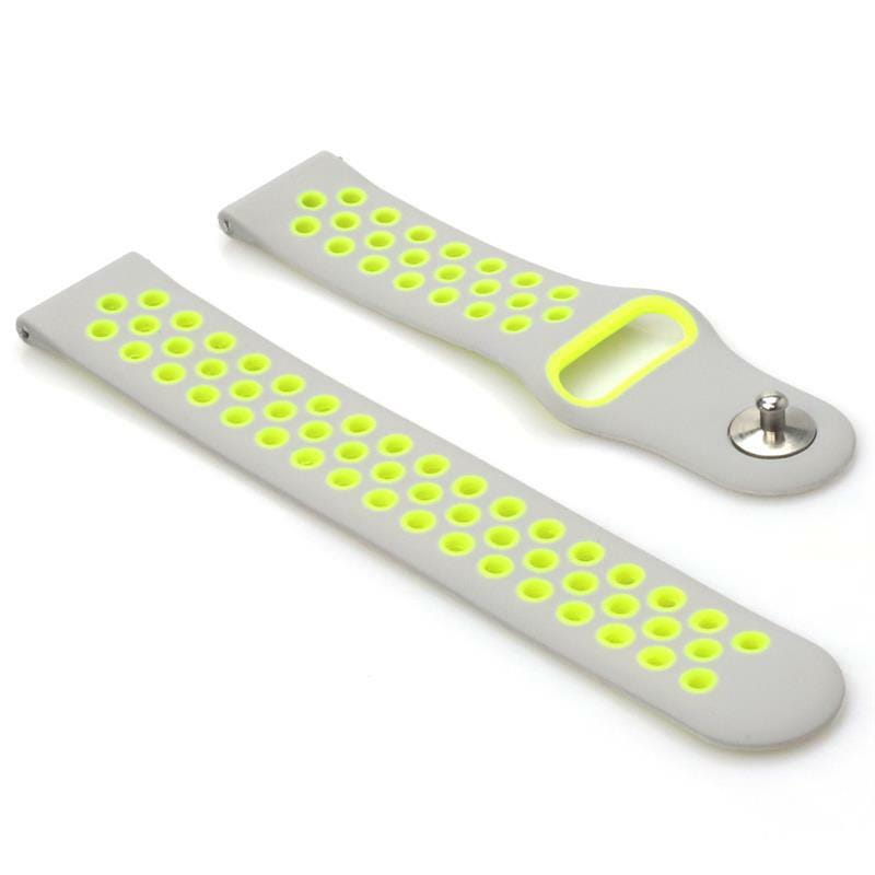 Ремешок BeCover Nike Style для Samsung Galaxy (20mm)/Watch 5/ Watch 4 40/44mm/Watch 4 Classic 42mm/Watch Active/Active 2 40/44mm/Watch 3 41mm/Gear S2/Classic/Gear Sport Grey-Green (705699)
