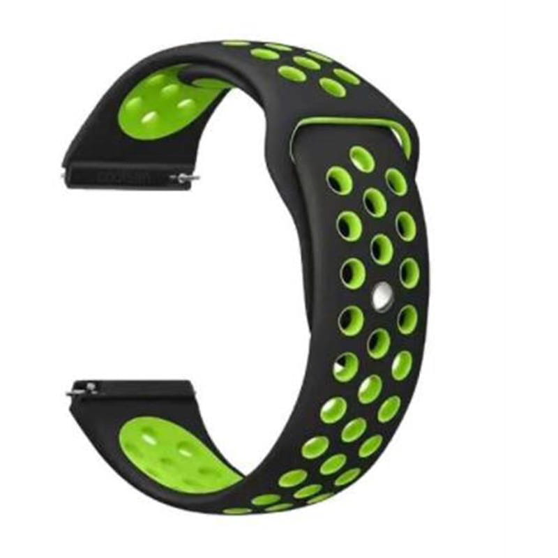 Ремінець BeCover Nike Style для Xiaomi Amazfit Bip/Bip Lite/Bip S Lite/GTR 42mm/GTS/TicWatch S2/TicWatch E Black-Green (705703)
