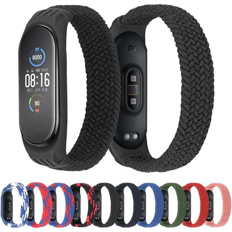 Ремешок BeCover Elastic Nylon Style для Xiaomi Mi Smart Band 5/Mi Smart Band 6 Size S Black/Red (706135)