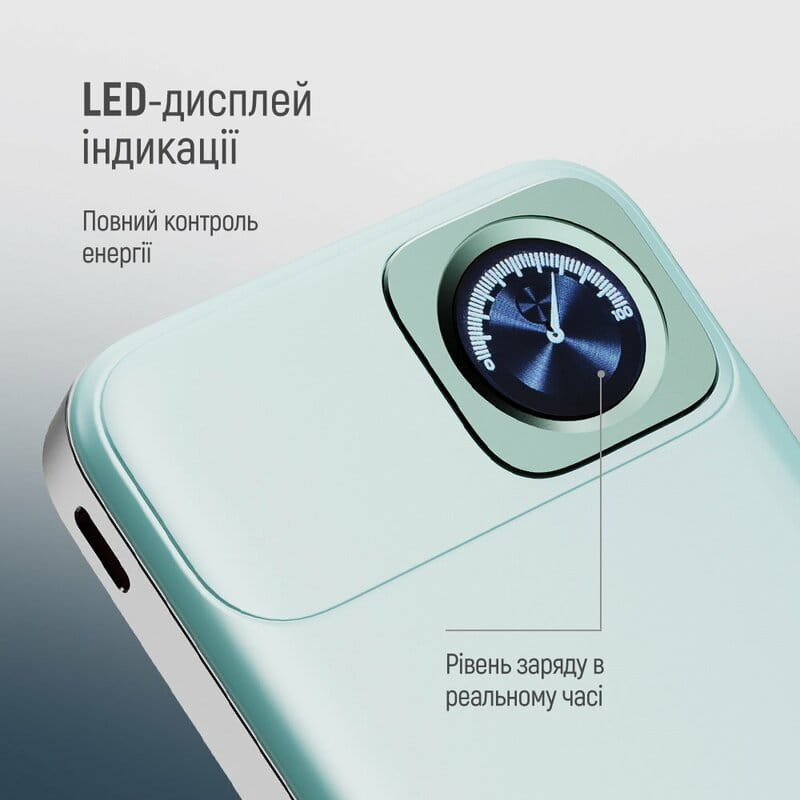 Універсальна мобільна батарея ColorWay 15W MagSafe & Watch Wireless 10000mAh Aquamarine (CW-PB100LPA2MT-WPDD)