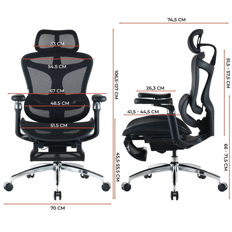 Кресло офисное Sihoo Doro C300 Pro Mesh Black with footrest (Doro-C300-Pro-M101-JT)
