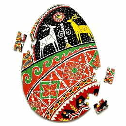 Пазл дерев`яний UkrainianPuzzles Писанка у візерунках Тараса Городецького