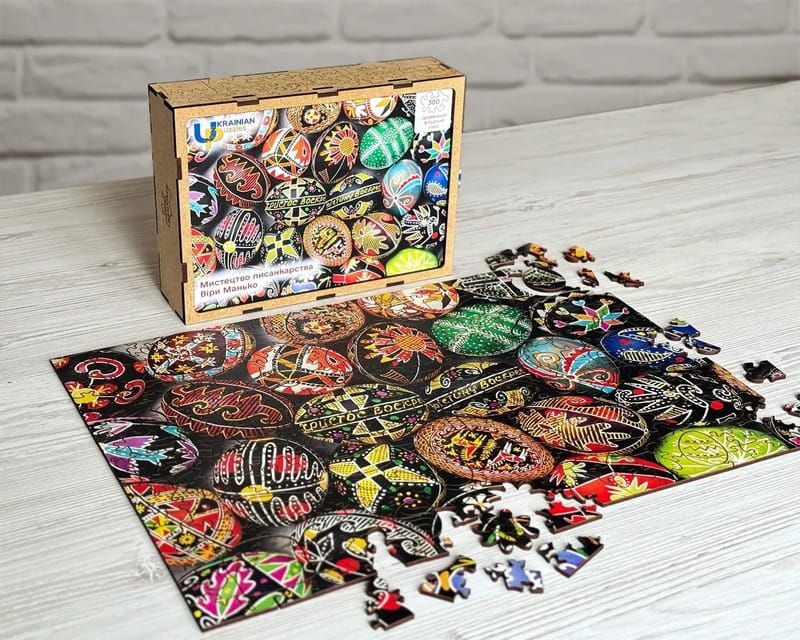 Пазл дерев`яний UkrainianPuzzles Мистецтво писанкарства Віри Манько