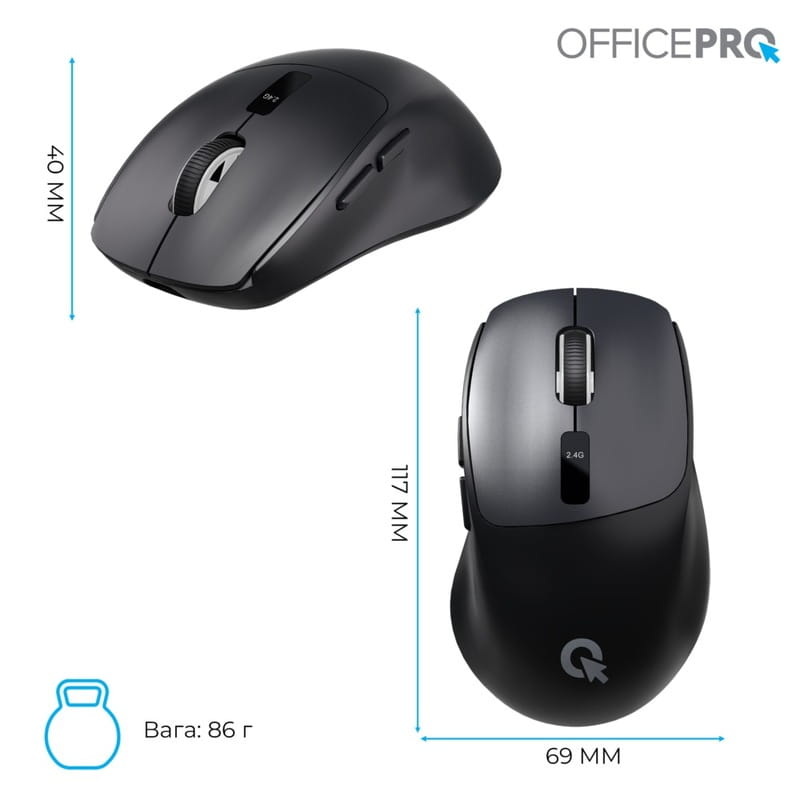 Мышь беспроводная OfficePro M398B Black