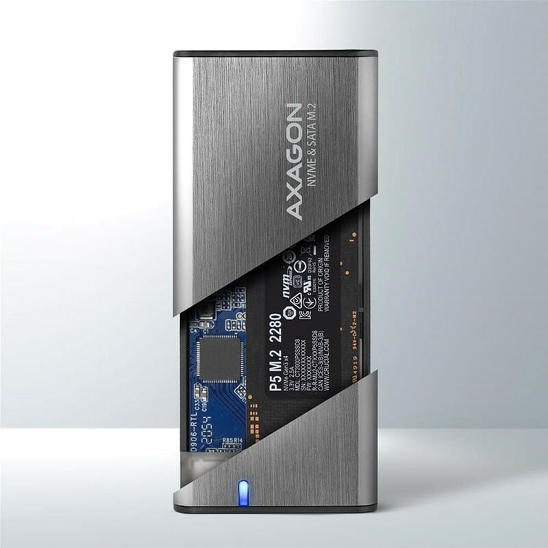 Зовнішня кишеня Axagon NVMe M.2 2242/2260/2280 USB Type-C 3.2 Silver (EEM2-SG2)