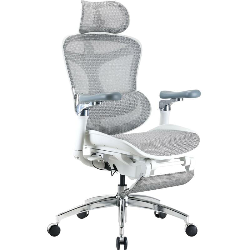 Крісло офісне Sihoo Doro C300 Pro Mesh White with footrest (Doro-C300-Pro-M102-JT)