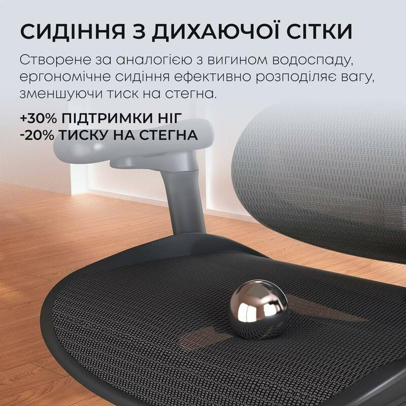 Кресло офисное Sihoo Doro C300L Mesh Black with footrest (Doro-C300L-A3-101-JT)