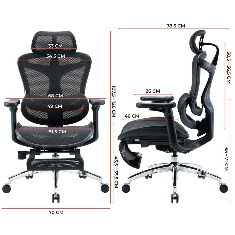 Кресло офисное Sihoo Doro C300L Mesh Black with footrest (Doro-C300L-A3-101-JT)