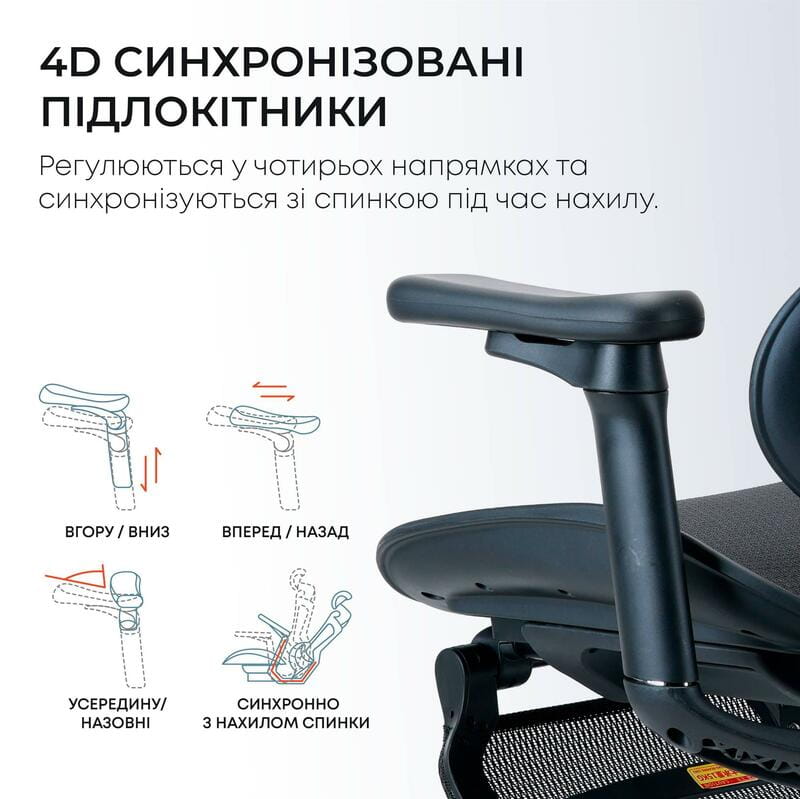 Кресло офисное Sihoo Doro C300L Mesh Black with footrest (Doro-C300L-A3-101-JT)