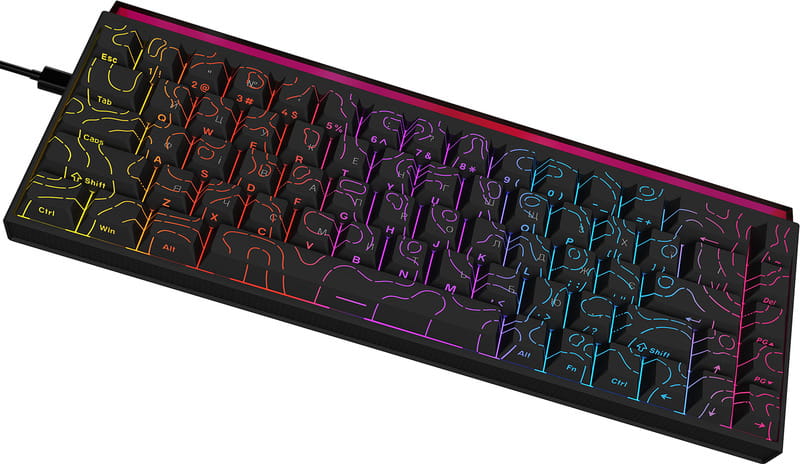 Клавиатура Ajazz NK68 Red Switch Black USB-C (NK68-R-S-B)