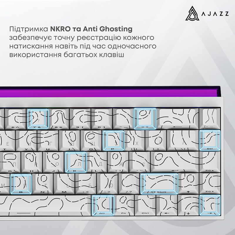 Клавіатура Ajazz NK68 Red Switch White USB-C (NK68-R-S-W)