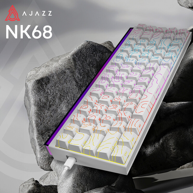 Клавіатура Ajazz NK68 Red Switch White USB-C (NK68-R-S-W)