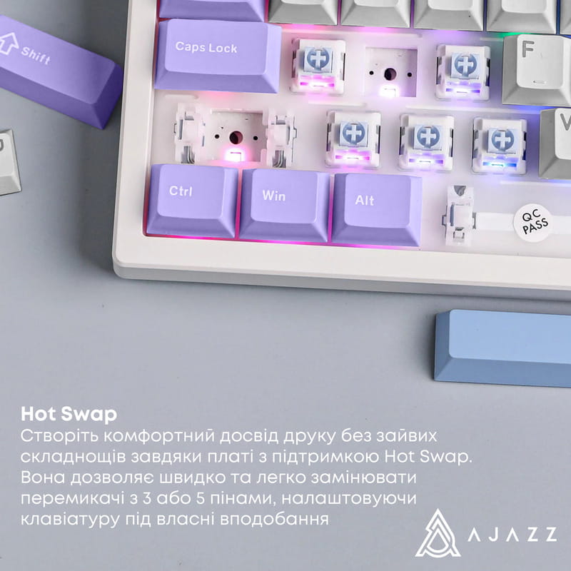 Клавіатура бездротова Ajazz AK980 V2 Gift Switch V2 White (AK980-V2-G-PWB)