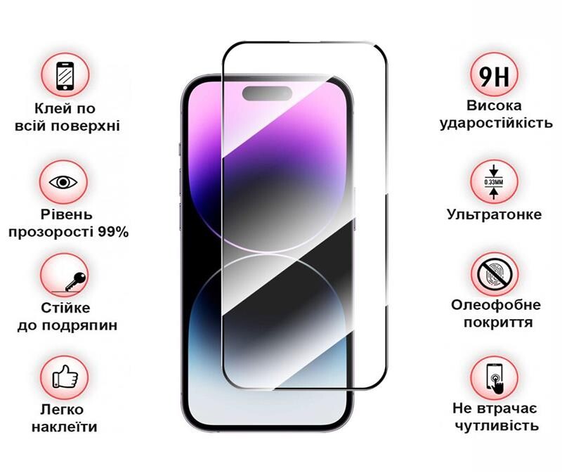 Защитное стекло BeCover для Apple iPhone 15 Pro Black (710593)