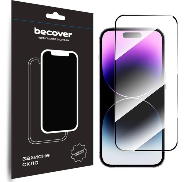 Защитное стекло BeCover для Apple iPhone 15 Pro Black (710593)