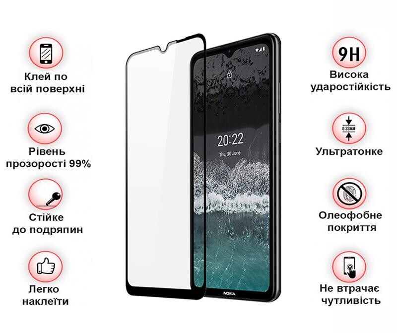 Защитное стекло BeCover для Nokia C21 Black (709741)