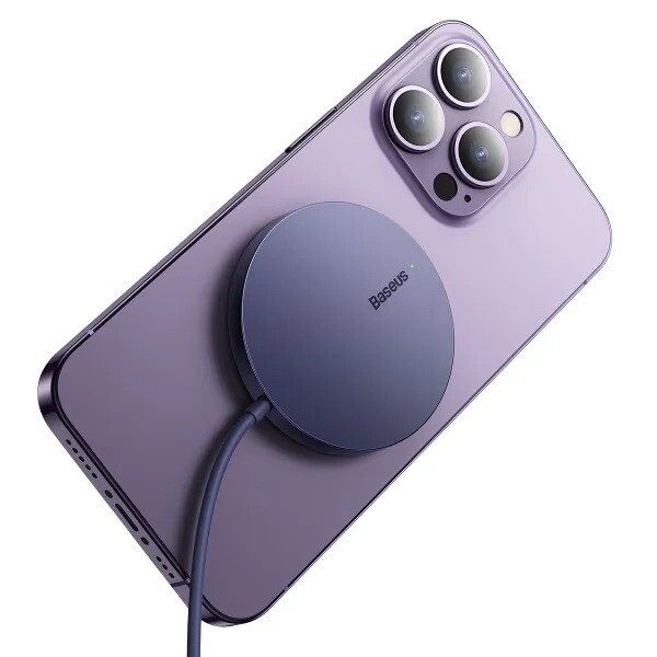 Беспроводное зарядное устройство Baseus Simple Mini3 Magnetic Wireless Charger 15W Purple (CCJJ040205)