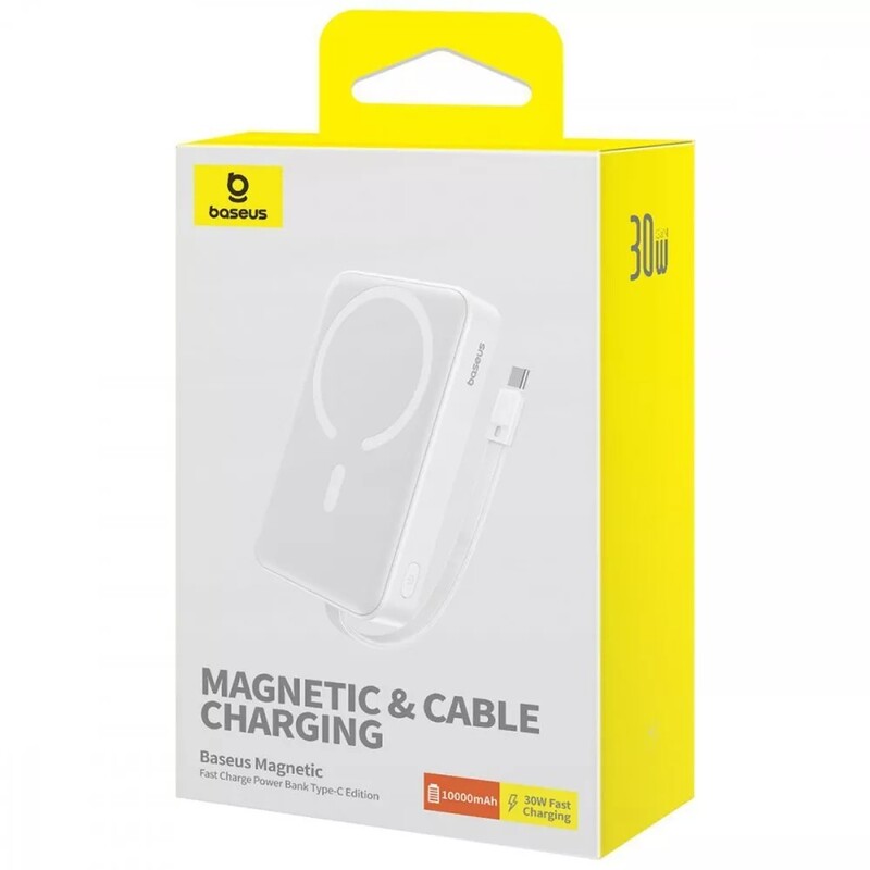 Универсальная мобильная батарея Baseus Magnetic Mini 10000mAh, 30W White (P1002210B223-00)