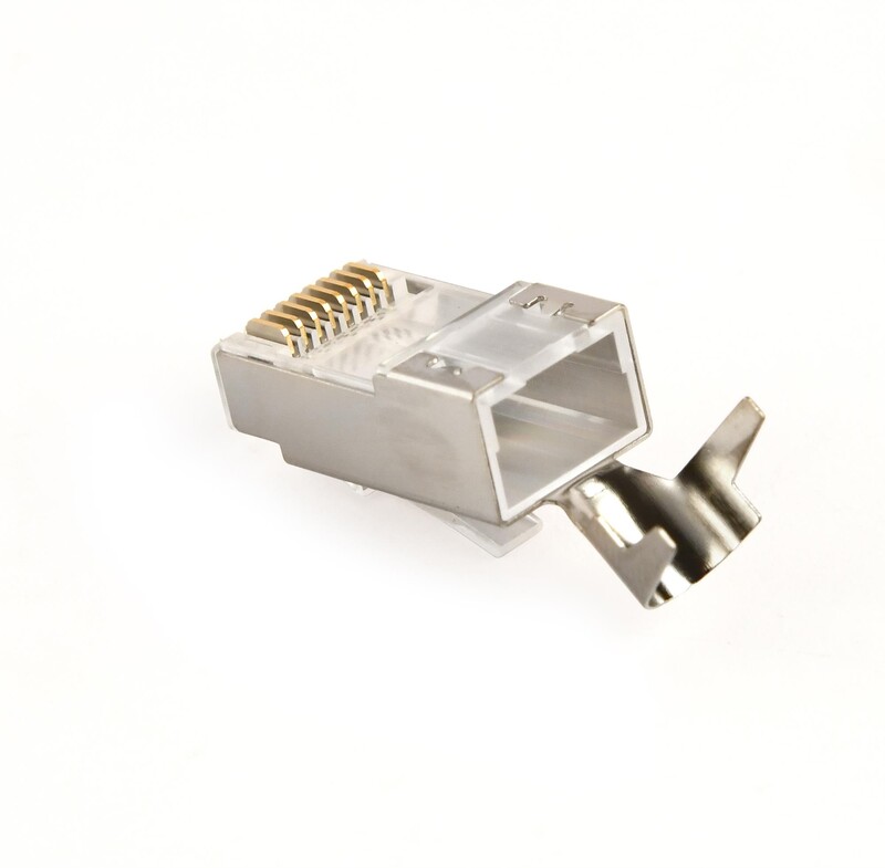 Коннектор RJ 45 Cablexpert (LC-PTF7-01/100) 8P8C, Cat.7, FTP, з наскрізними отворами, позолочені контакти (100 шт/уп)