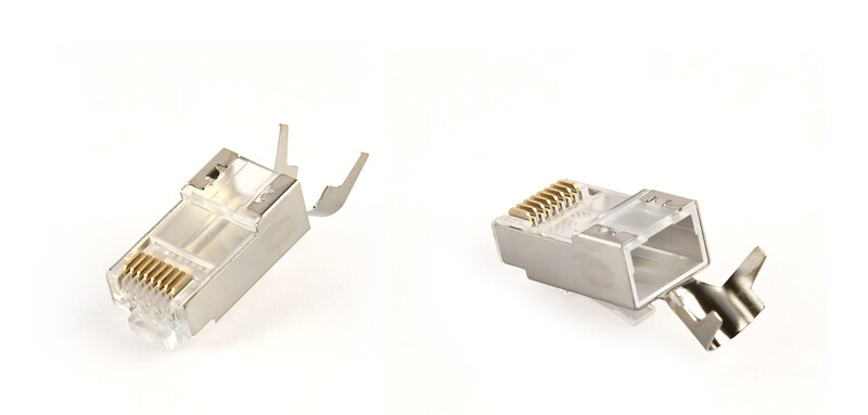 Коннектор RJ 45 Cablexpert (LC-PTF7-01/10) 8P8C, Cat.7, FTP, з наскрізними отворами, позолочені контакти (10 шт/уп)