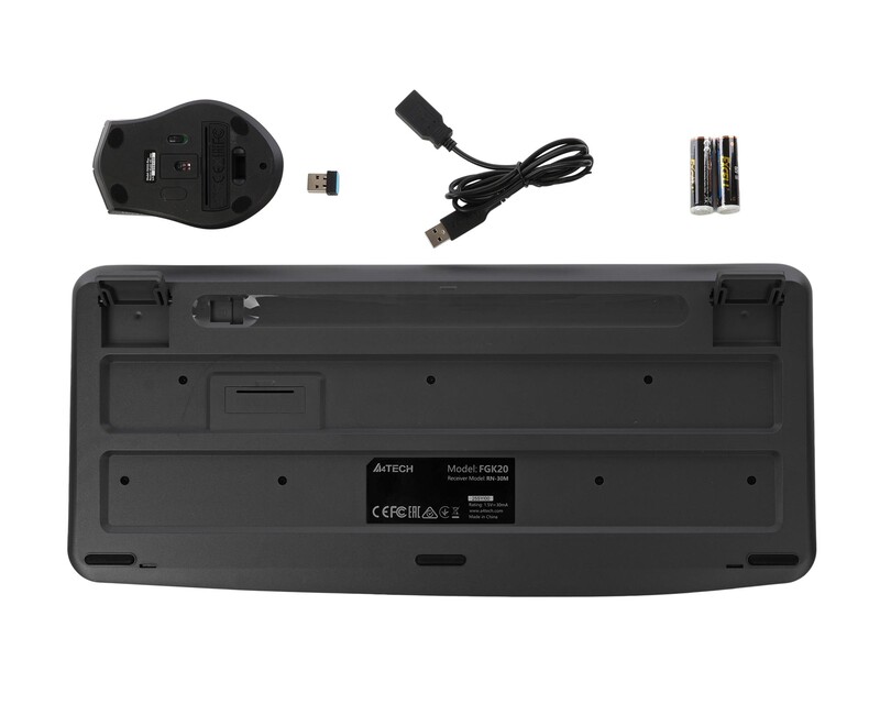 Комплект (клавиатура, мышь) беспроводной A4Tech Fstyler FG2500S Plus Grey