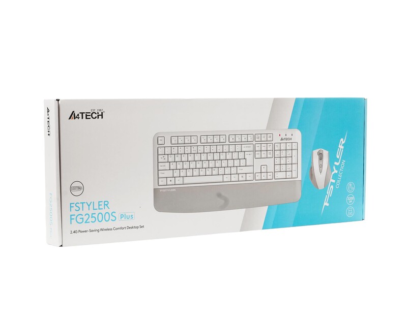 Комплект (клавіатура, миша) бездротовий A4Tech Fstyler FG2500S Plus White